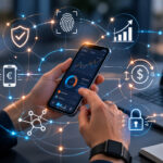 Mobiel bankieren via app met focus op financi&euml;le diensten, beveiliging en realtime transacties